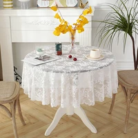 lace flower table cloth white round table cover tea dinning european style christmas wedding home decor washable tablecloth