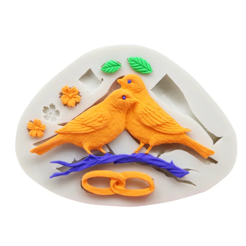 

1 Pair 3D Bird Shape Silicone Mold DIY Flower Leaf Kitchen Fondant Chocolate Pastry Dessert Baking Tool Clay Plaster Resin Mould