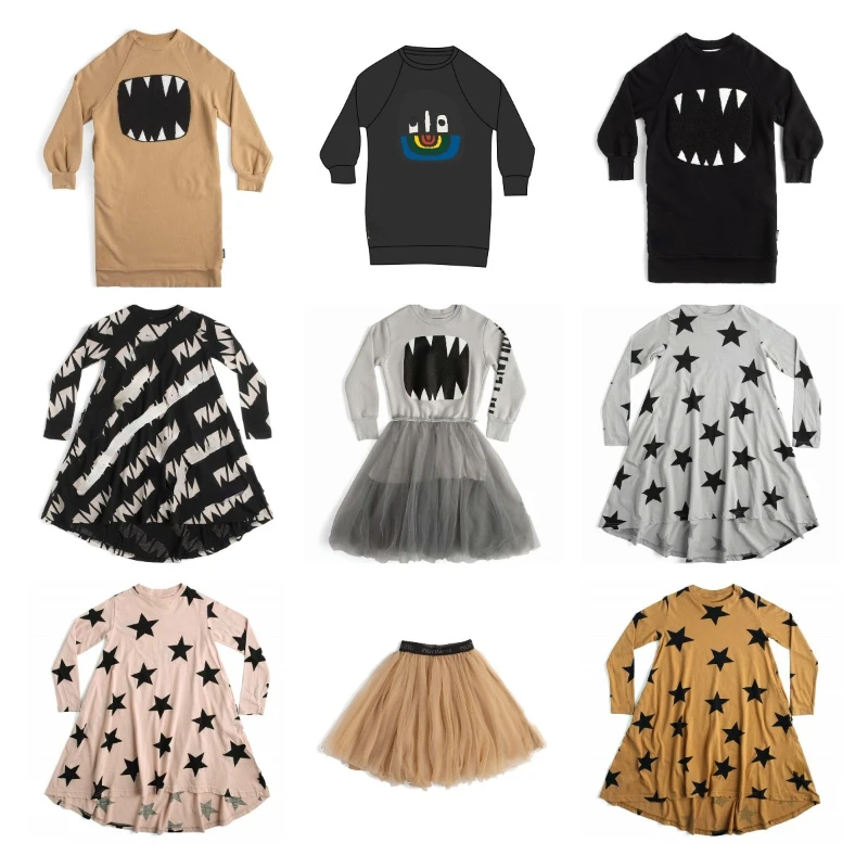 

Children's Long-sleeved Dress 2022 Autumn and Winter New Girls' Casual Cotton Sweater Dress