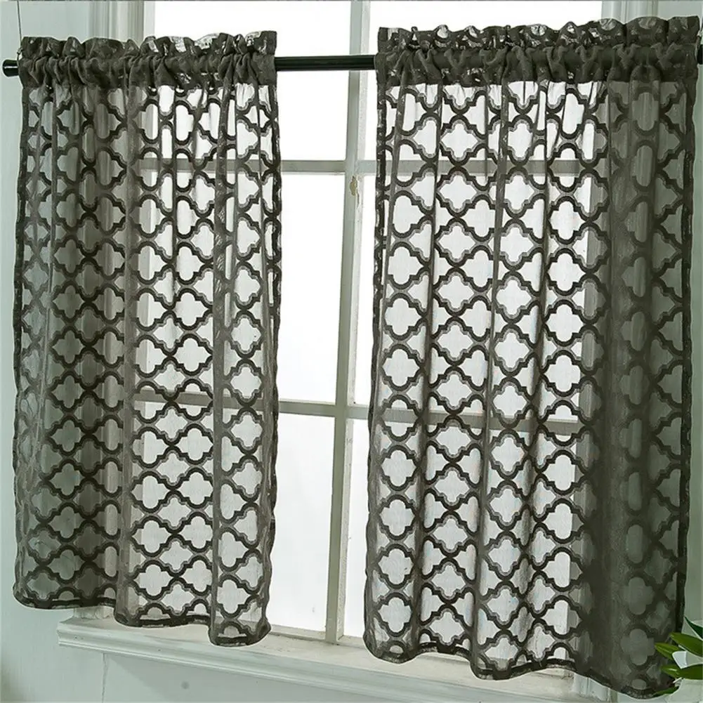 

Decorative Short Curtain Washable Polyester Smooth Surface Door Drape for Home