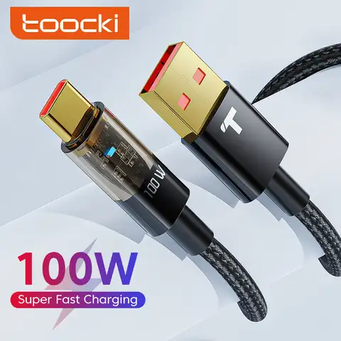 USB-кабель Toocki типа C 100 Вт/66 Вт, Сверхбыстрый зарядный кабель для Huawei Mate 50 40 P50 40 Xiaomi 11 Realme Oneplus, шнур для передачи данных