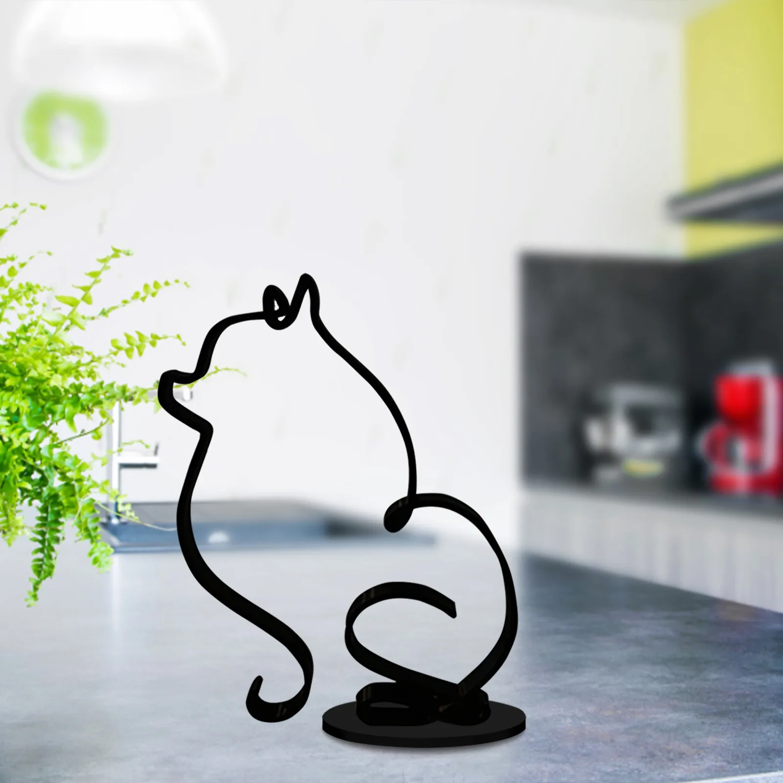 

Собака минималистическая Художественная Скульптура персонализированное металлическое украшение