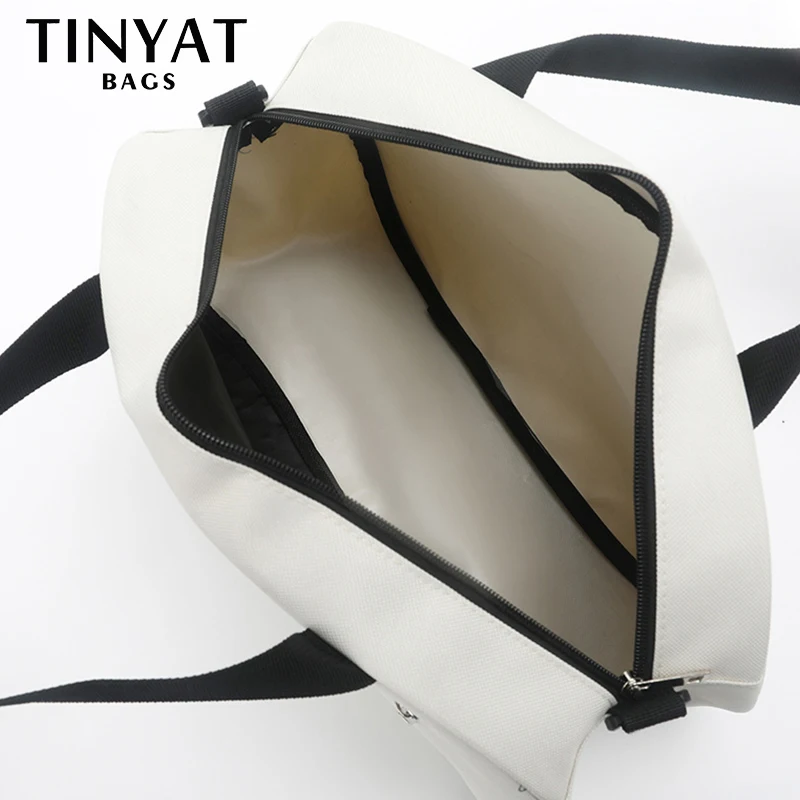 TINYAT Men's Travel Bags Pouch Large Capacity Sports Gym Weekender Bag Fashion Zipper Women Luggage Handbags New Crossbody Bag