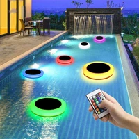 underwater colorful lights waterproof solar rgb decoration lamp led pond swimming pool floating fountain light with remote cont