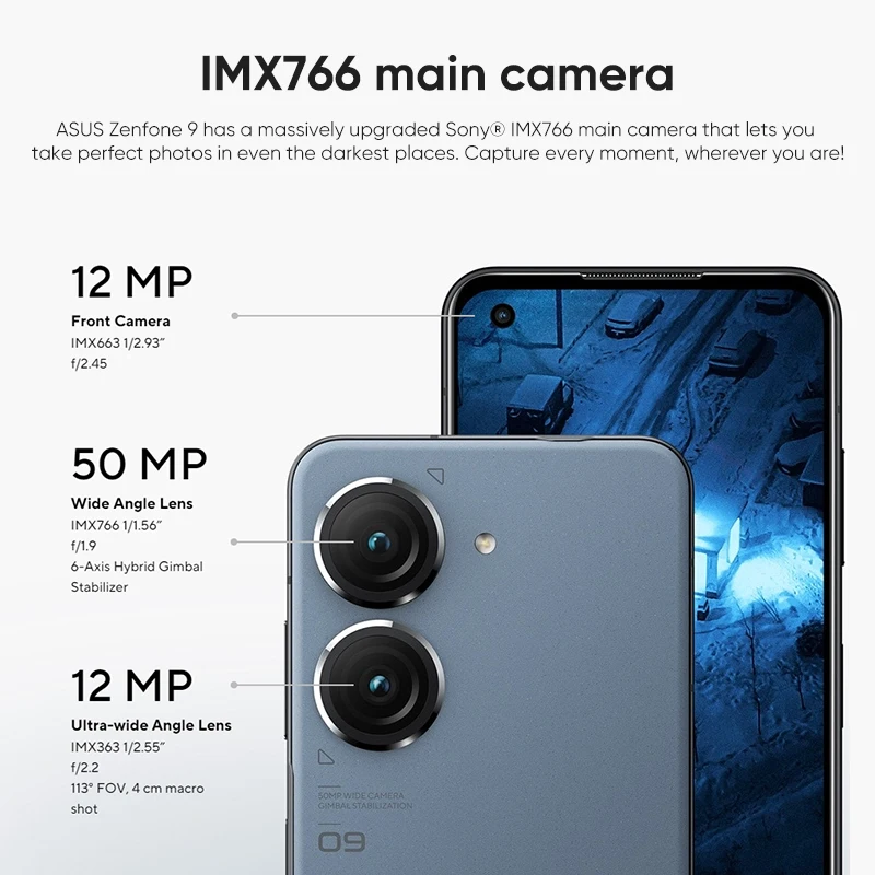 Ceny Wersja Globalna ASUS Zenfone 9 Smartphone Snapdragon 8 + Gen 1 30W Szybkie ładowanie 4300mAh 120Hz Wyświetlacz AMOLED 50MP Kamera