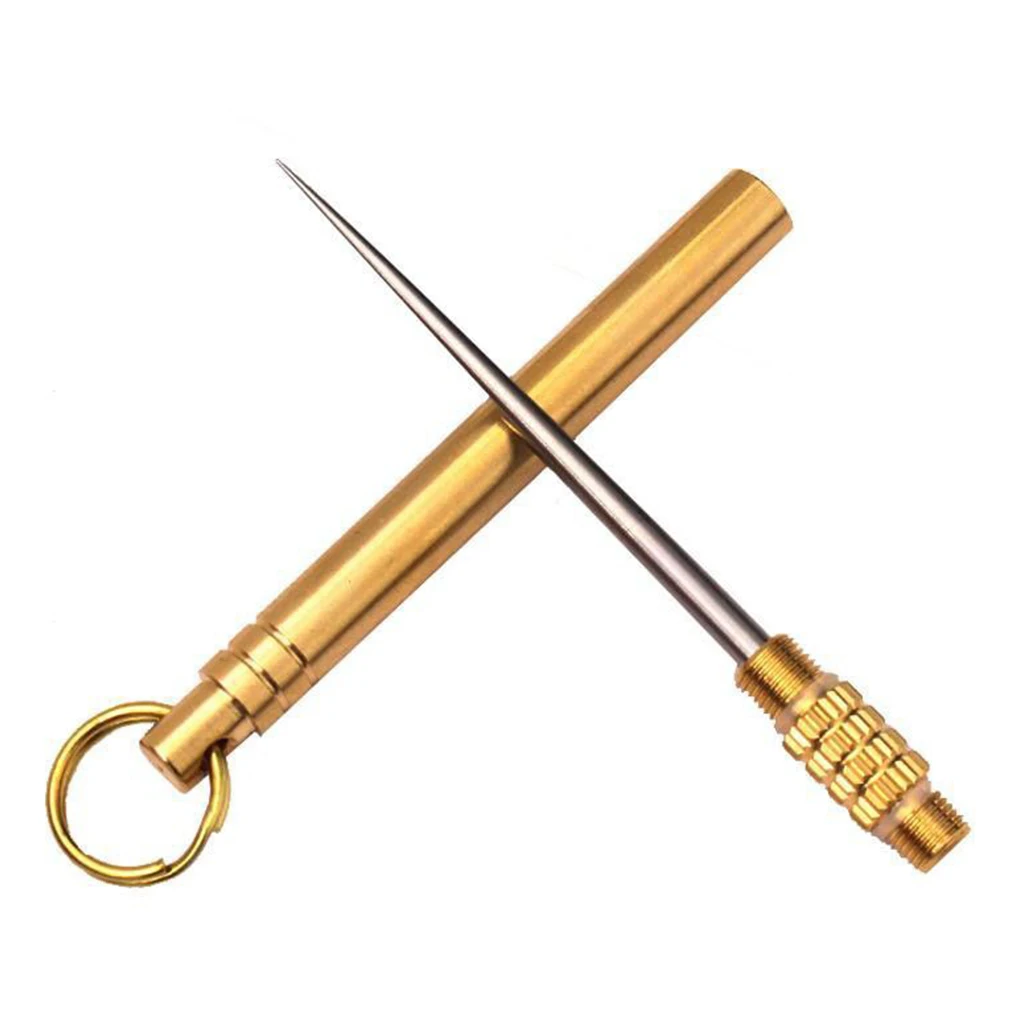

Brass Toothpick Camping Tools Travelling Accessories Long Handle Metal Toothpicks Tube Multipurpose Fruit Fork
