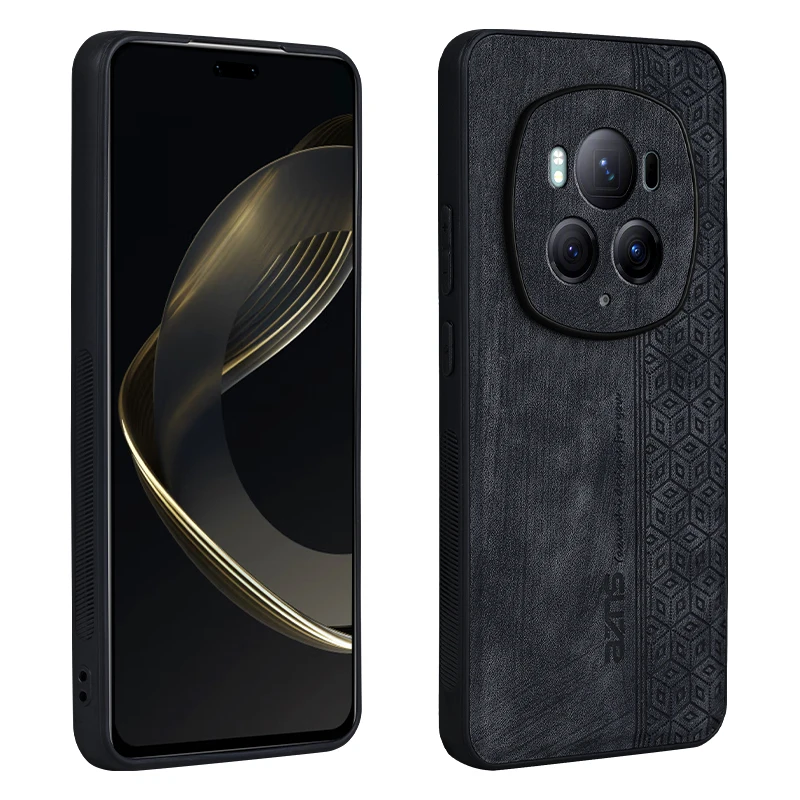 Роскошный кожаный чехол-бампер TUP + в стиле ретро с 3D тиснением для Honor Magic6 Pro