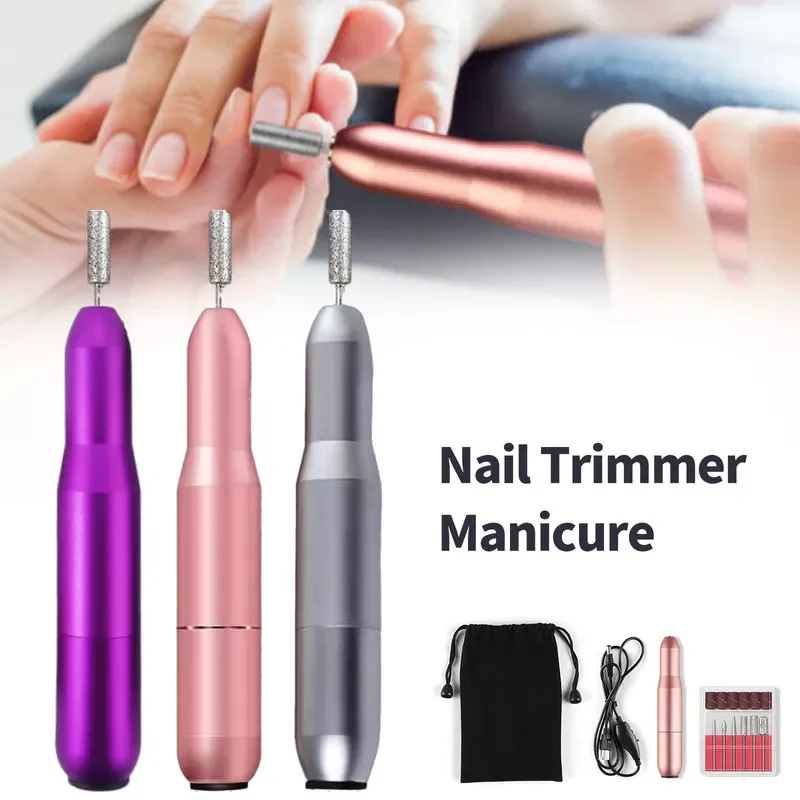 

NEW2023 20000RPM Mini Portable USB Rechargeable Toe Nail Grinder Nail Trimmer Manicure Nail Files Drill Bits Gel Polish Remover