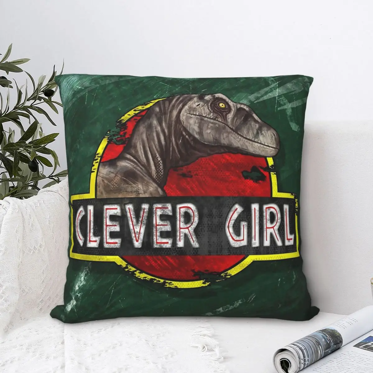 

Clever Girl Polyester Cushion Cover Bedroom Chair Decorative Reusable Cojines Decorativos