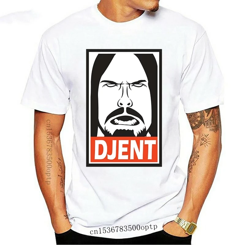 

Camiseta de algodón con cuello redondo para hombre y mujer, camisa de manga corta con cara de Djent, nueva