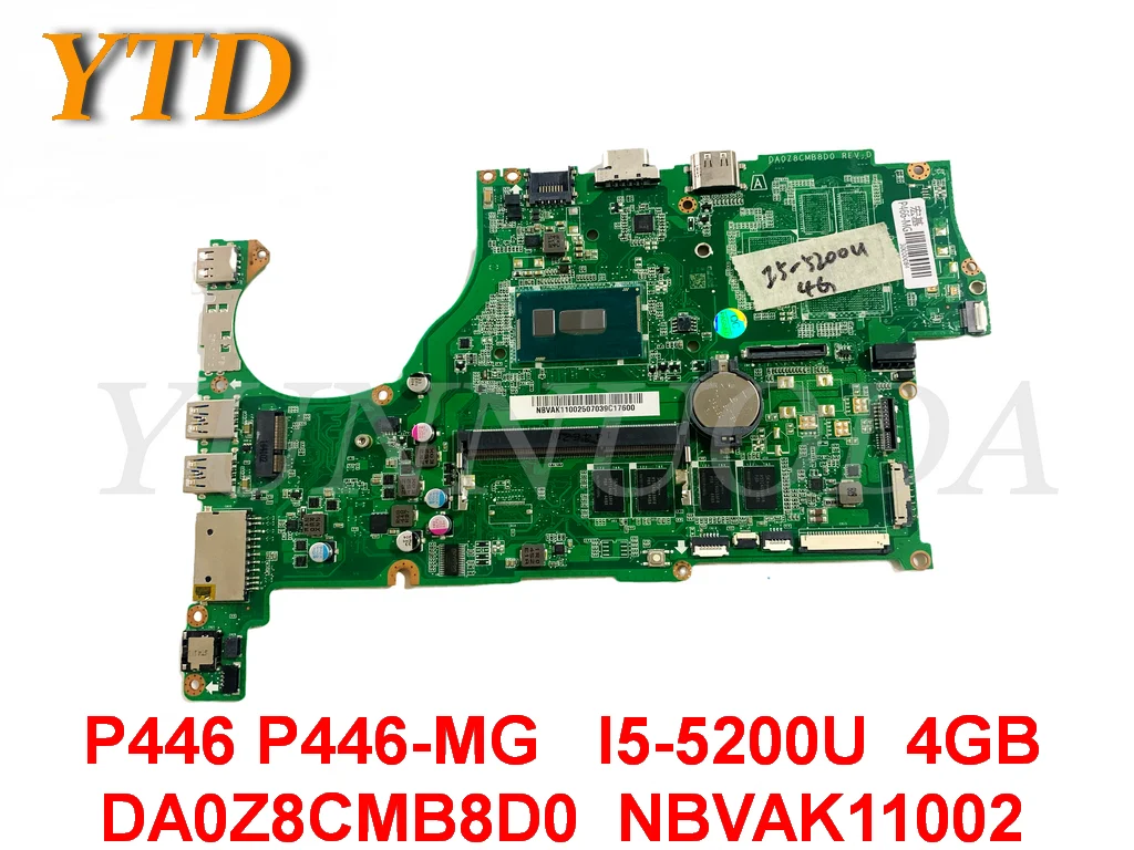 

Оригинальная материнская плата для ноутбука ACER TravelMate P446 P446-MG 4GB DA0Z8CMB8D0 NBVAK11002, протестирована, хорошая Бесплатная доставка