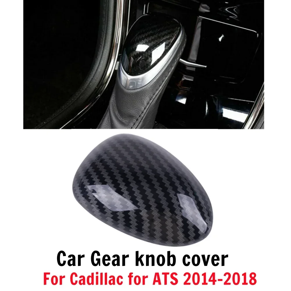 

Автомобильная внутренняя ручка переключения передач из углеродного волокна, накладка для Cadillac для ATS 2014-2018, аксессуары из АБС-пластика из углеродного волокна, черные