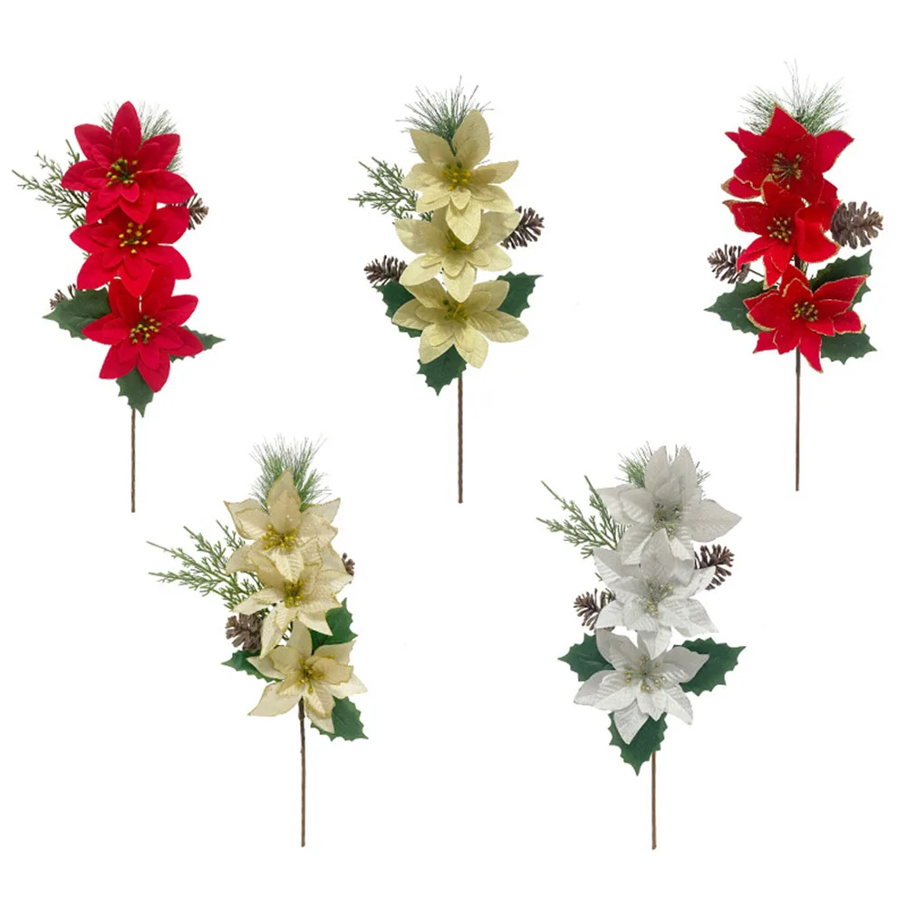 

Christmas Flowers Decorative Dried Flowers Pine Needles Green Plants Home Decoration Artificial Flowers Christmas Diy