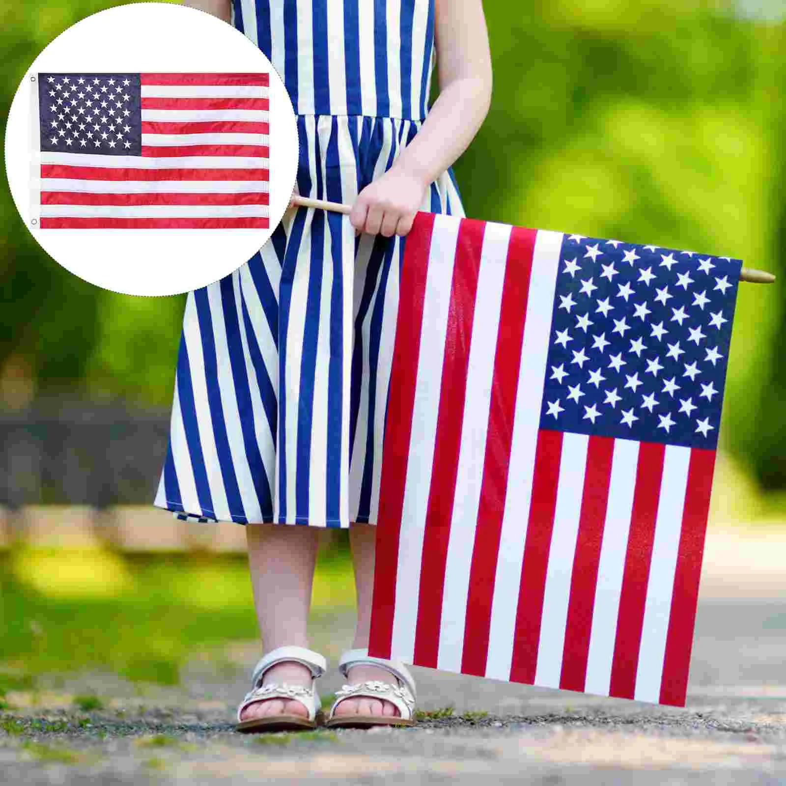 

Flag American Flags Garden Day Betsy Ross Stars Embroidered Outdoor National Patriotic United States Stripesusbanner Usa