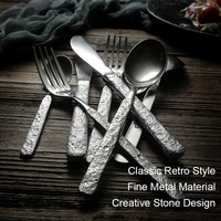 retro western style tableware elegant tableware set stainless steel knife fork spoon coffee spoon 4 kinds of kitchenware