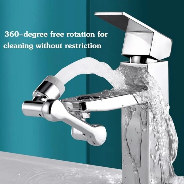 New Universal 1080° Rotation Extender Faucet Aerator Plastic Splash Filter Kitchen Washbasin Faucets Bubbler Nozzle Robotic Arm 6