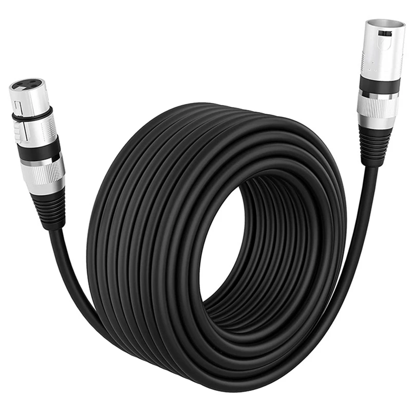 1 Piece Cable Male To Female Audio Output And Input Apply To KTV Microphone XLR Stable Connection Black&Silver Zinc Alloy+PVC