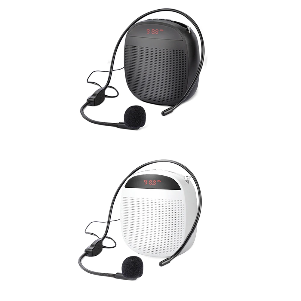 Portable Voice Amplifier Wired Amplifiers Speaker FM Radio Headworn Microphone Loudspeaker For Teachers