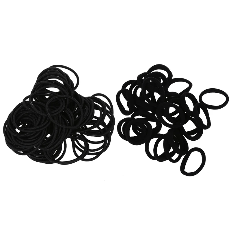 

Резинка для волос черная эластичная, 12 см и 110 см, 14,6 шт.