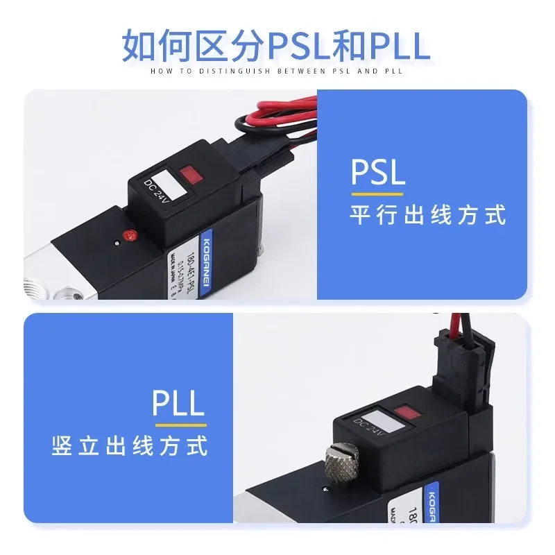 Импортированный из Японии электромагнитный клапан KOGANEI Xiaojinjing 180-4E1/4E2-83-PLL/181E1-60W/PSL.