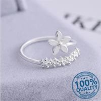 korea style silver color flower rings for women girl kids fashion jewelry student wedding engagement party gift anillos mujer