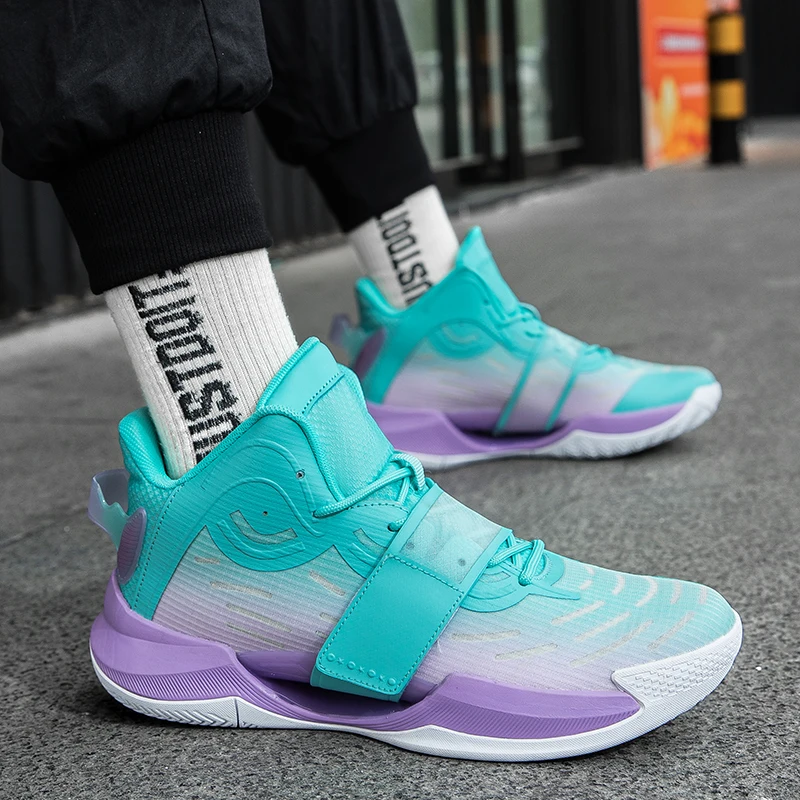 QQ-825 Mens Basketball Sneakers Non-Slip Gym Training Sports Shoes Female High Quality Tenis Masculino Basketball Shoes 36-45