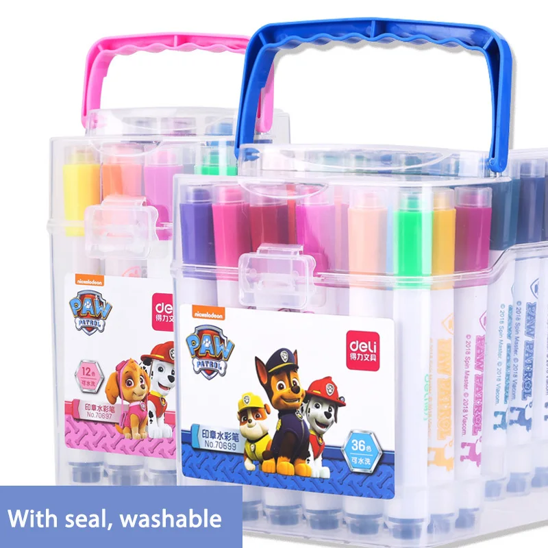 

Paw Patrol Cartoon Series Seal Watercolor Pen Washable Brush 12 Color 24 Color 36 Color Children's Painting Set Birthday Gift