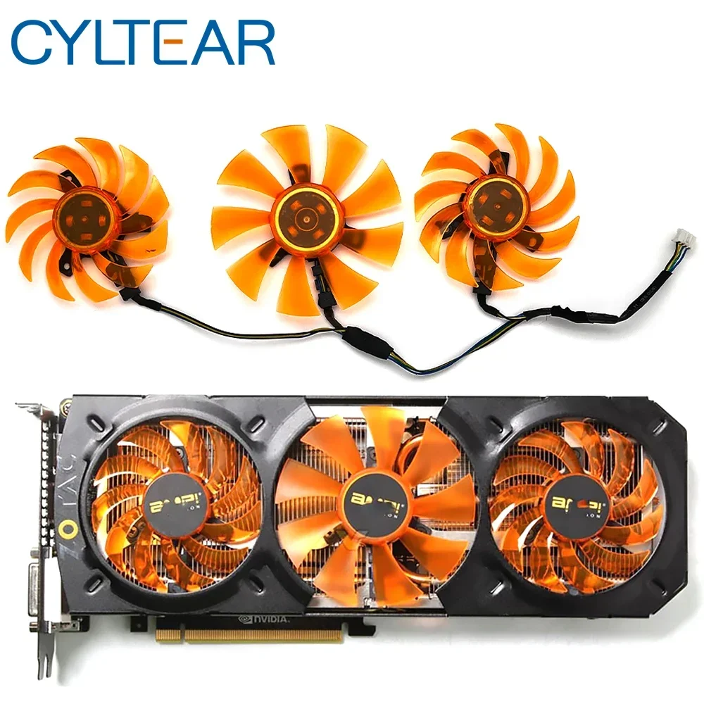 Фото Новый вентилятор-кулер для графического процессора для ZOTAC GTX 780 770 AMP 980 GTX770, охлаждающие вентиляторы для видеокарты GA81S2U GA91S2H, 4 контакта, 75 мм, 87 мм №1