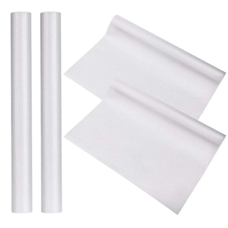 

4 Rolls Fridge Mats Non-Slip Waterproof Shelf Liner DIY EVA Cupboard Cabinet Shelf Refrigerator Pad 45X150cm