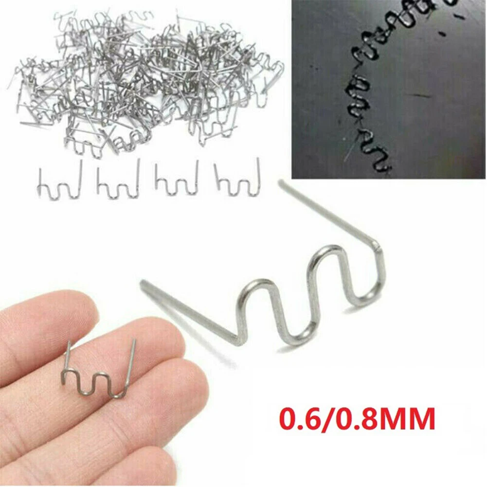 

Home Wave Staples Staples Set 500 X 0.6mm+500 X 0.8mm Durable Silver Stainless Steel 0.6/0.8mm Hot Staples Plastic