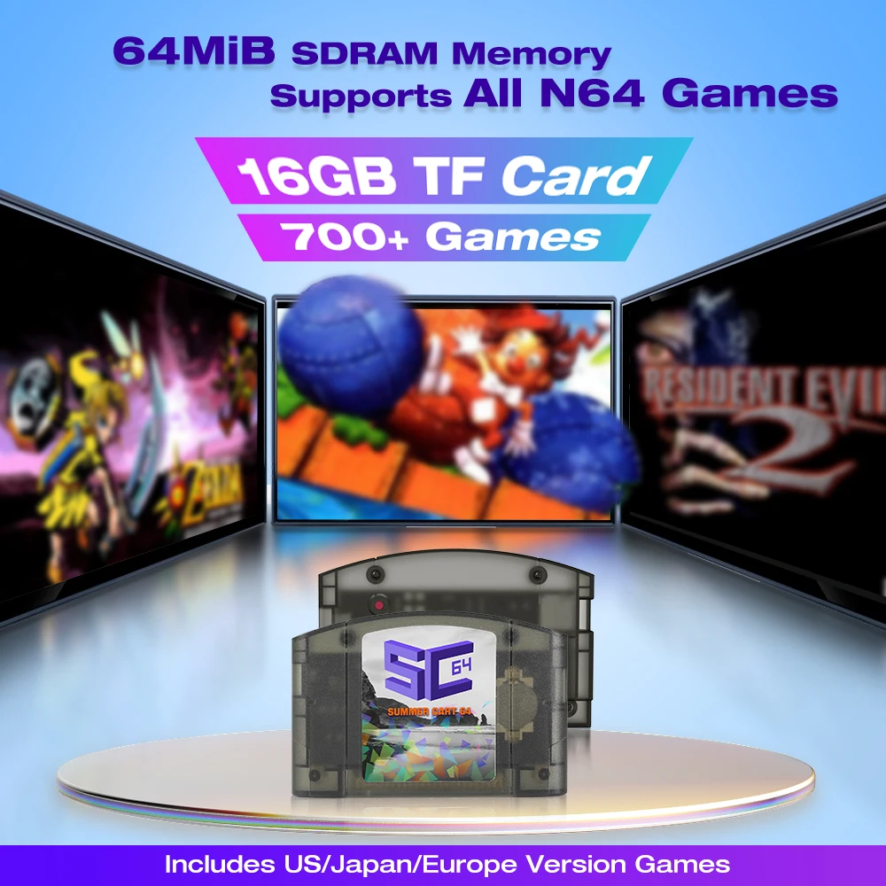 Фото 2025 Ретро игровые аксессуары SummerCart64 для игр N64 Игровой картридж из АБС-пластика EverDrive 64Drive для игровых консолей Nintendo 64 №2