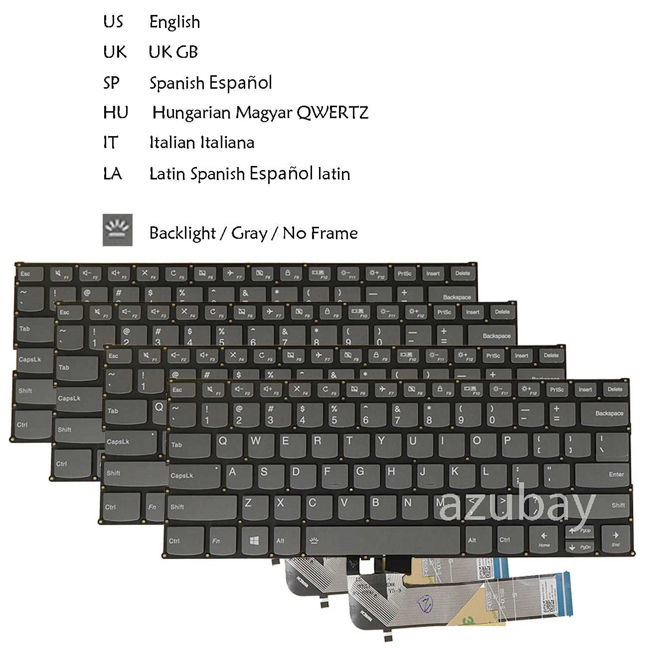 Фото Клавиатура US UK LA Испанская Итальянская Венгерская Для Lenovo Ideapad FLEX-14API FLEX-14IML FLEX-14IWL S530-13IML S530-13IWL S740-14IIL С подсветкой №1