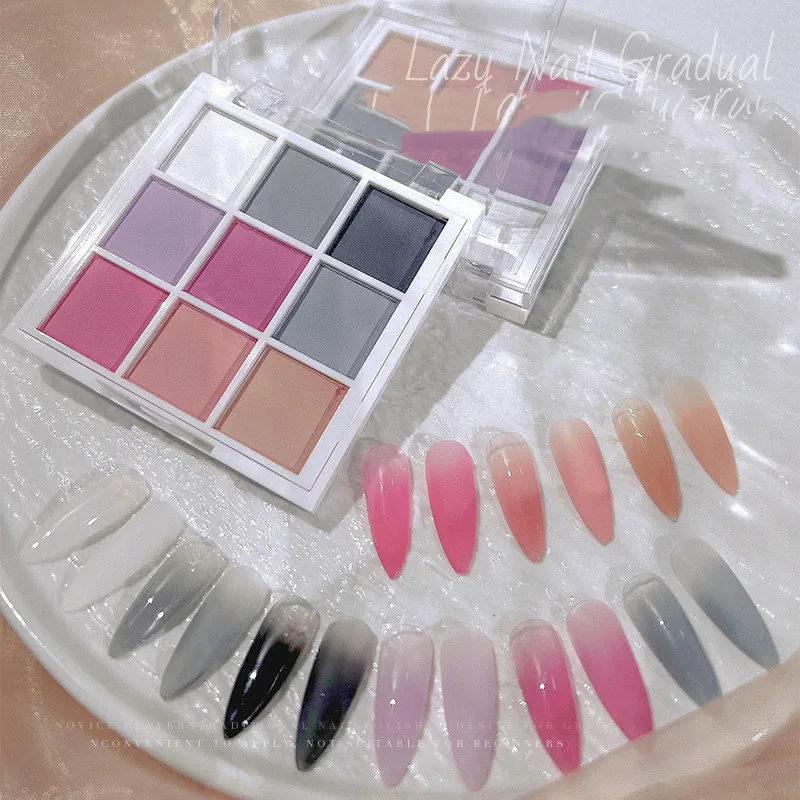 

2023 New Nails Pat Pat Powders For Paint Gradual Nails 9Colors/Set Non-wipe Solid Mirror Powder Dopamine Pat Fine Glitter Powder