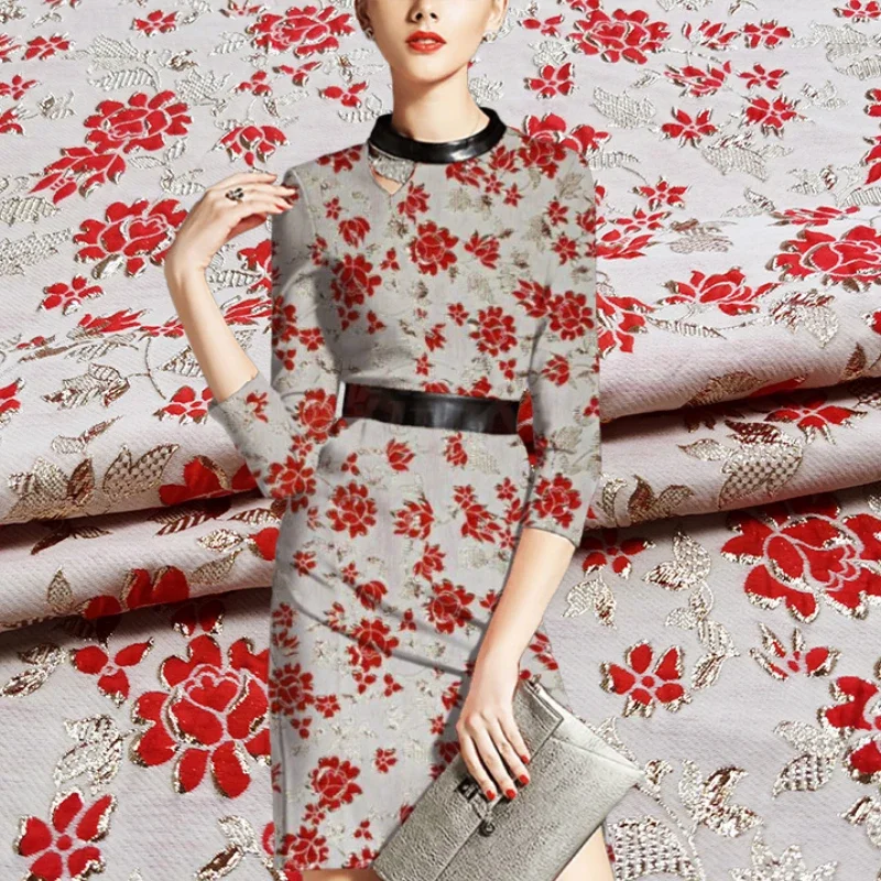 Жаккардовая парчовая ткань с металлической линией для осени и зимы ветровка