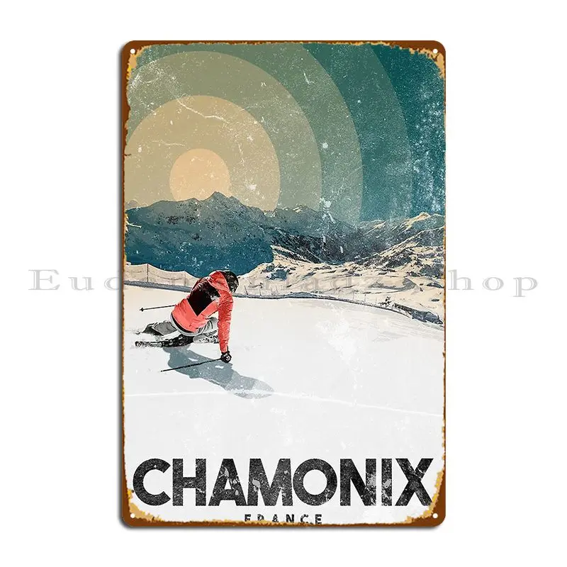 Французский металлический знак Chamonix винтажный фотообои дизайн оловянного знака