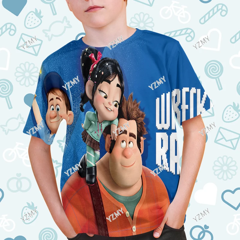Летняя мужская футболка с 3D-принтом Disney в стиле Ralph Lauren детская повседневная