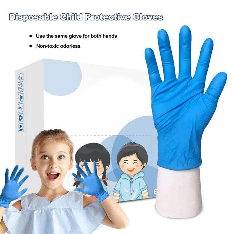 

Nitrile Disposable Gloves for Kids Multipurpose Non-Sterile Food Grade Children Gloves for Crafting Painting Playing Gardening