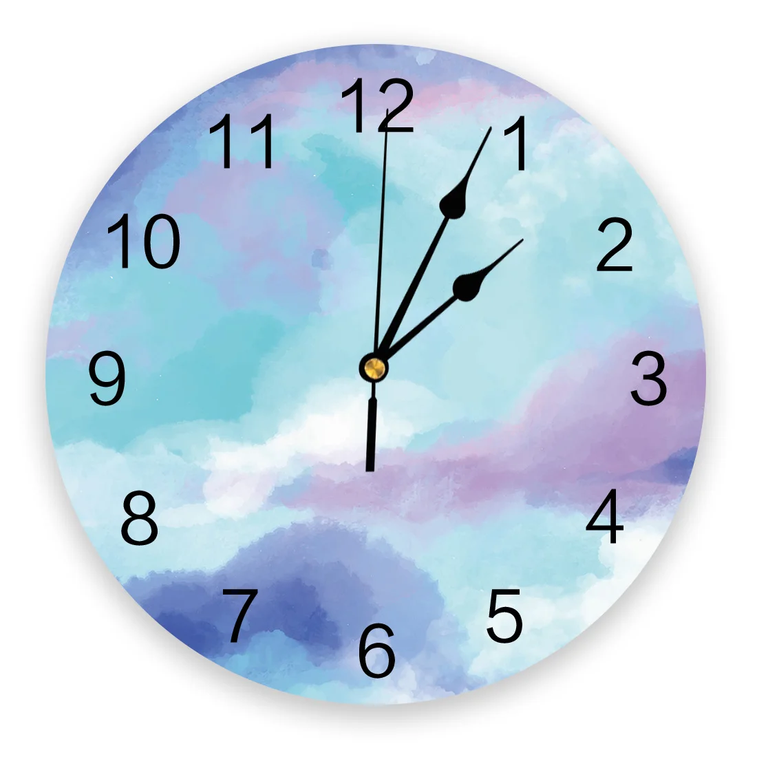 

Oil Painting Colorful PVC Wall Clocks for Living Room Bedroom Fashion Printed Hanging Watch for Office Cafe Home Silent Clock
