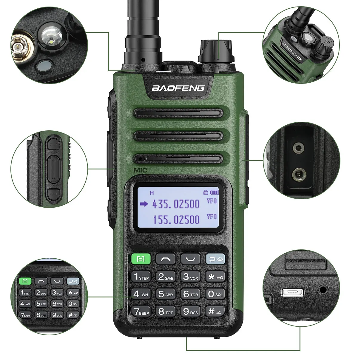 Baofeng UV-13 PRO Walkie Talkie High Power 999 Channel 16 KM Long Range Distance Dual Band Type-C Jack Upgrade UV-10R