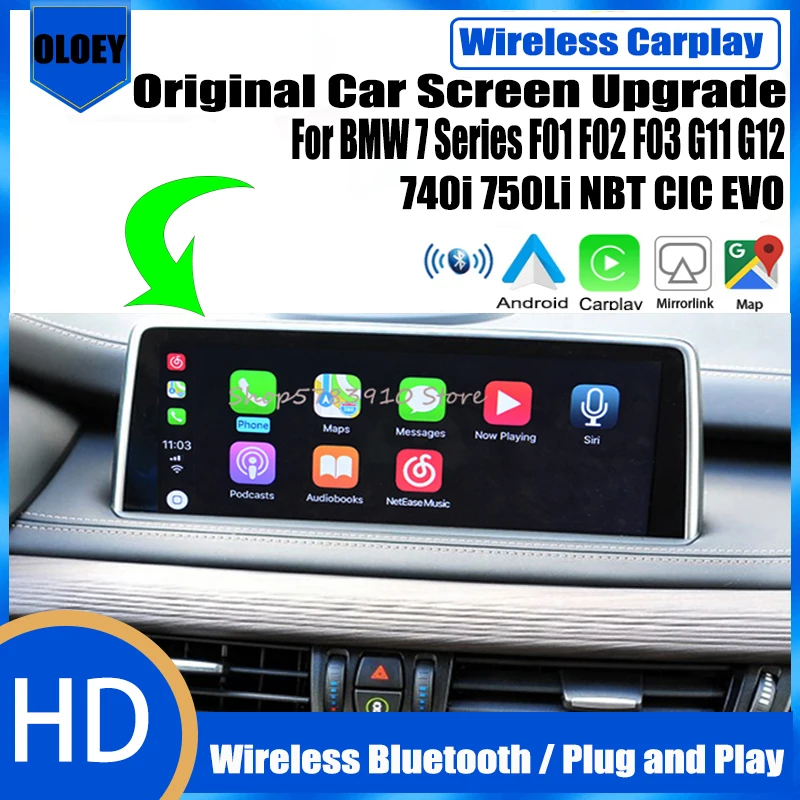 Wireless Apple CarPlay Android Auto interface Adapter Reverse Camera For BMW 7 Series F01 F02 F03 G11 G12 740i 750Li NBT CIC EVO