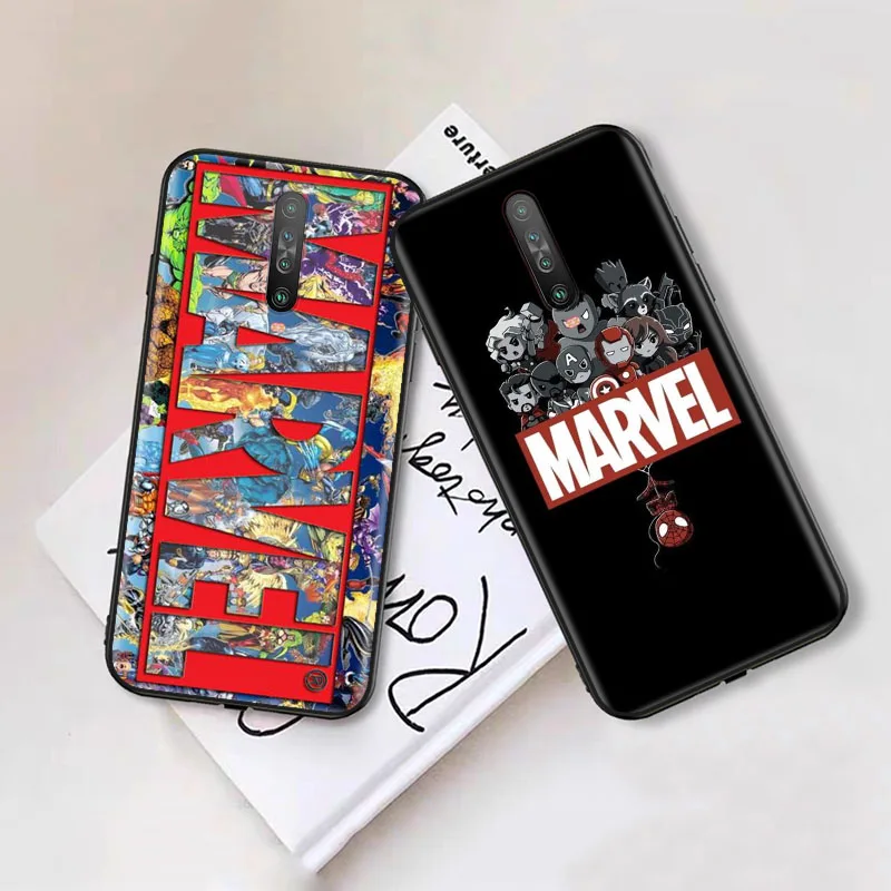 Роскошная Черная мягкая фотовспышка Marvel для OPPO A1 A1K A3S A5 A5S A7 A9 A83 A85 F7 F9 Pro