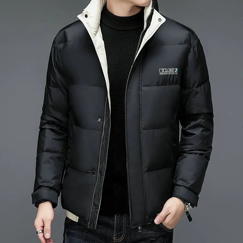 Winter Men Lightweight Puffer Basic Coats Black Khaki Gray Green Thiken Thermal Puff Jackets Quilted Outerwear Male Warm Outfits