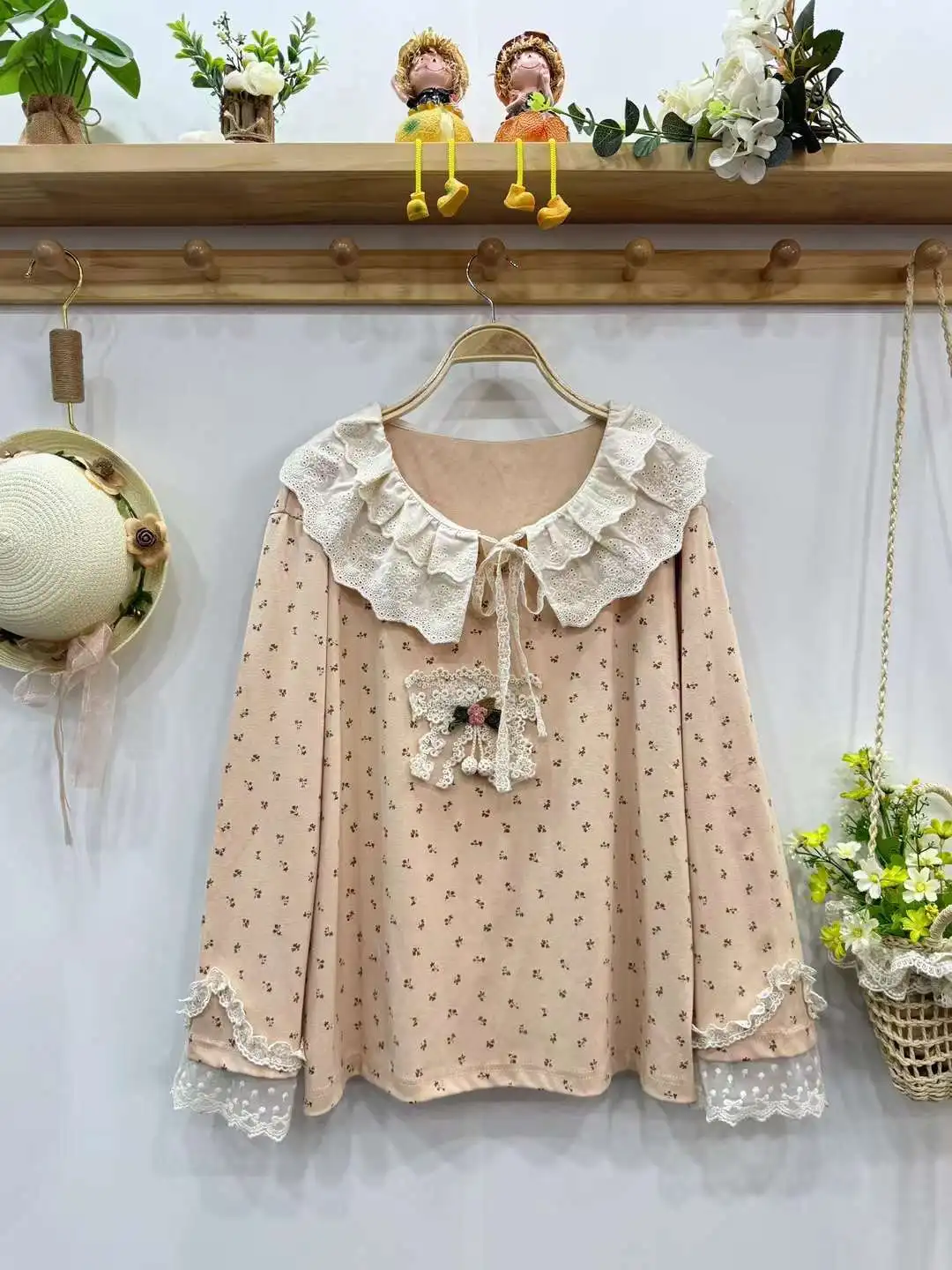 Хлопковая футболка с длинным рукавом Mori Girl