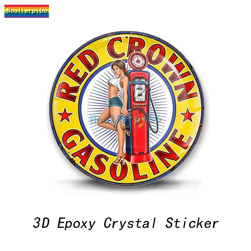 3D модная стереокупольная автомобильная наклейка бензин девушка красная машина красота ремонтник ракетка девушка ПВХ автомобиль мотоцикл виниловая высечка наклейка