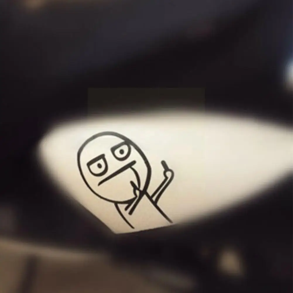 

Cartoon Funny Middle Finger Reflective Vinyl Car Sticker Color Body Motorcycle Black Sticker Decal B3r7