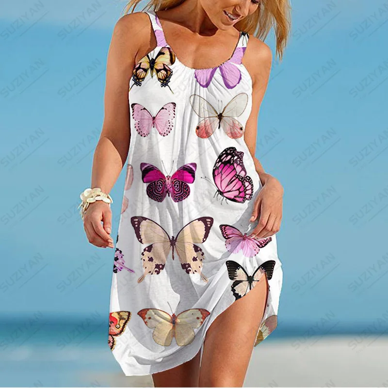 

Features Beach Elegant Patterns Long Wild Tops Women Large Size 2022 Chic Women's Summerdress New Asian Floral Dress