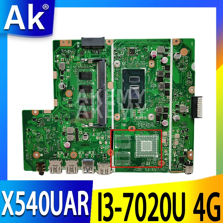 

Akemy X540UAR Laptop Motherboard For Asus X540UB X540UBR X540UA X540UV REV 2.0 MainBoard W/ I3-7020U CPU 4GB RAM