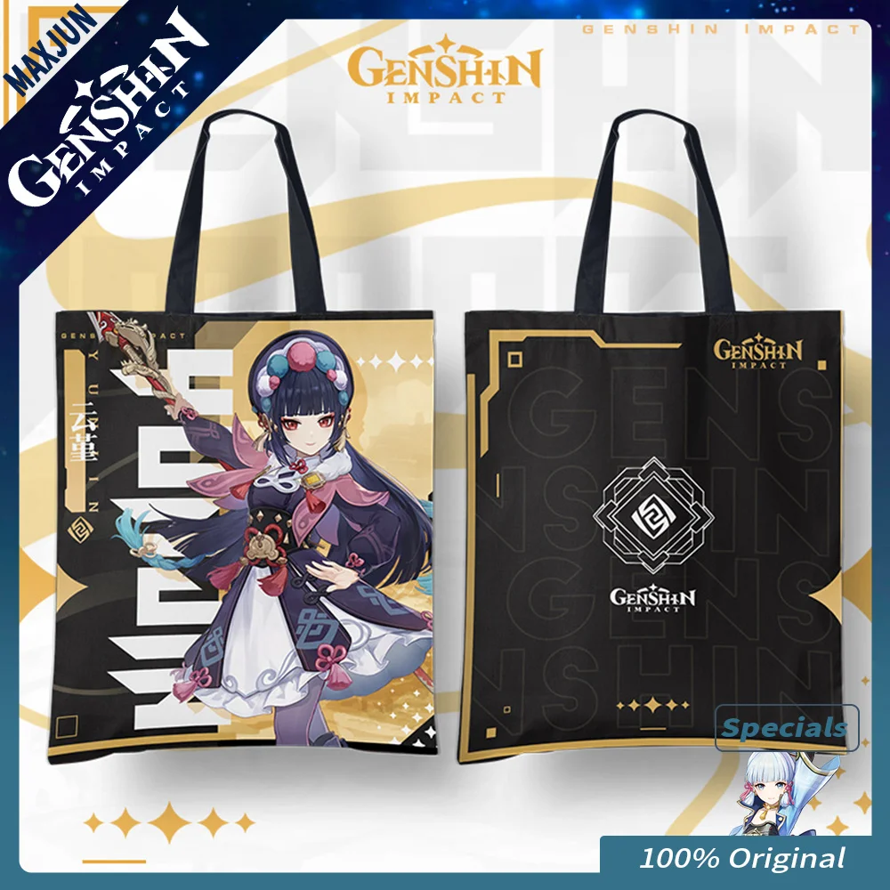 

[Genshin Official] Genshin Impact Original Anime 35x43cm Canvas Bag Satchel Klee Gaming Tote Cloth Bag Mona Keqing Cosplay Bag