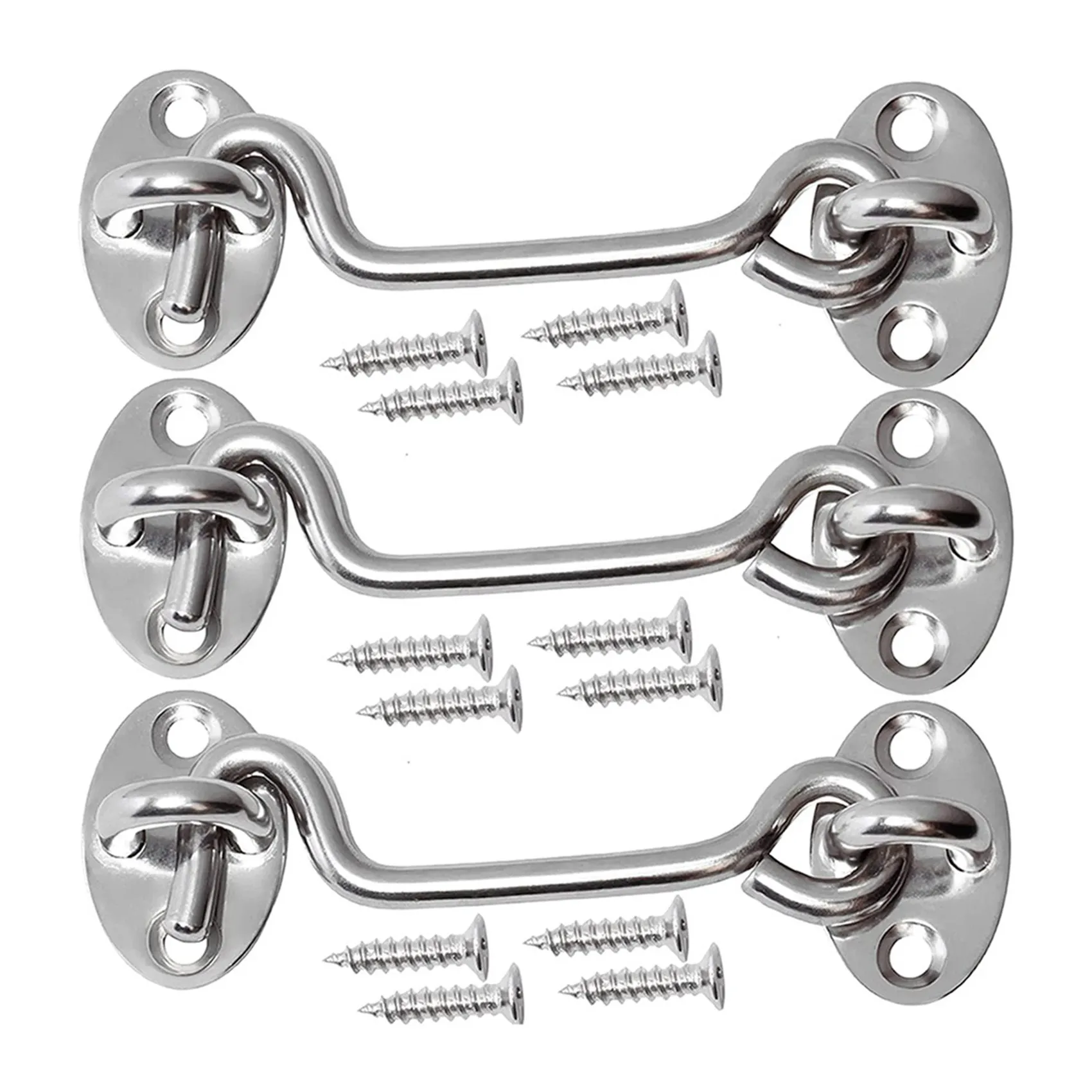 3 шт. защелка для двери сарая 4-дюймовая раздвижной с винтами ворот из нержавеющей