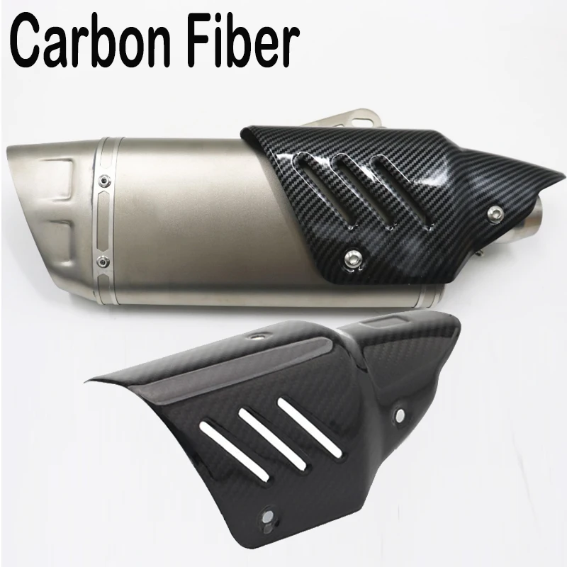 

Special Motorcycle Exhaust Pipe Real Carbon Fiber Heat Shield Cover Shell For R6 R3 MT03 XADV750 Muffler Escape Moto Lid Sticker